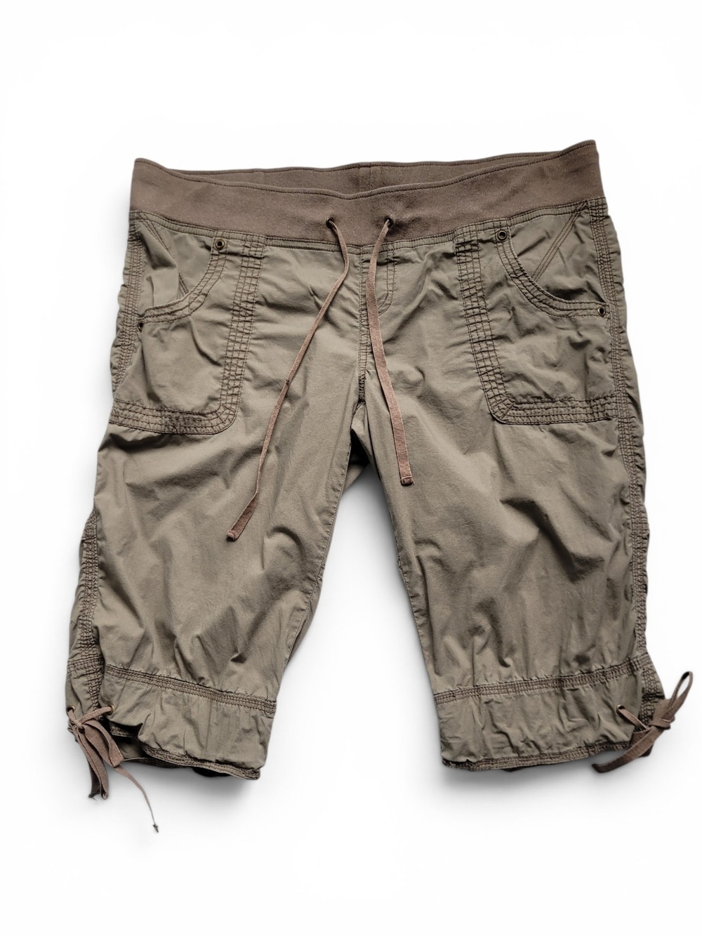 Y2K Garage Low Rise Cargo Shorts Skater Grunge Olive Khaki Medium